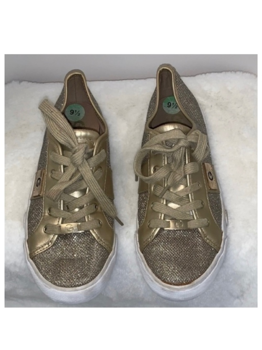 🦜 G by GUESS Gold Glitter Sparkle Sneakers 9.5 Shoes